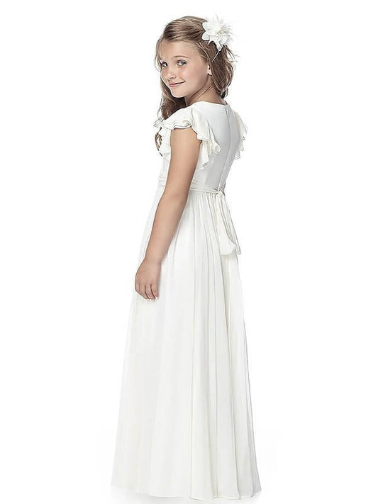 Sleeveless Scoop Floor-Length A-line/Princess Chiffon Flower Girl Dresses