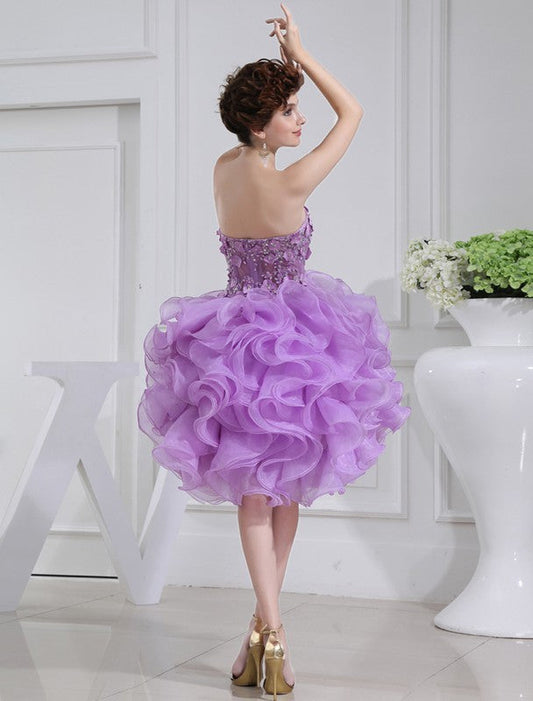 Homecoming Dresses A-Line/Princess Beading Sweetheart Sleeveless Short Organza Cocktail Dresses Victoria