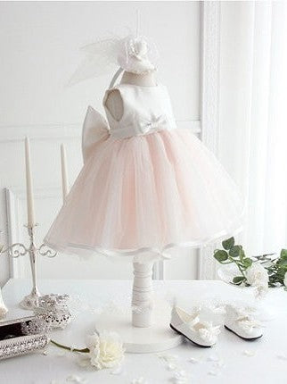 Gown Sleeveless Ball Bowknot Jewel Tea-Length Organza Dresses