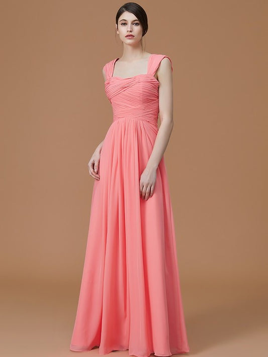 Floor-Length A-Line/Princess Sweetheart Ruched Sleeveless Chiffon Bridesmaid Dresses