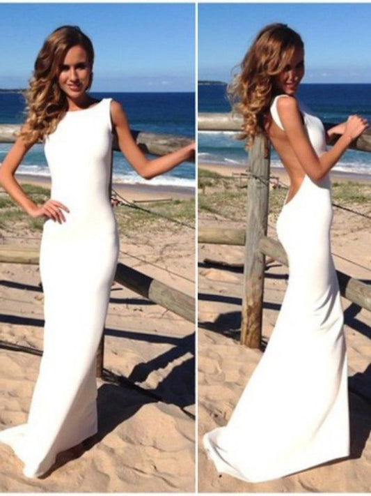 Trumpet/Mermaid High Neck Sleeveless Spandex Floor-Length Dresses