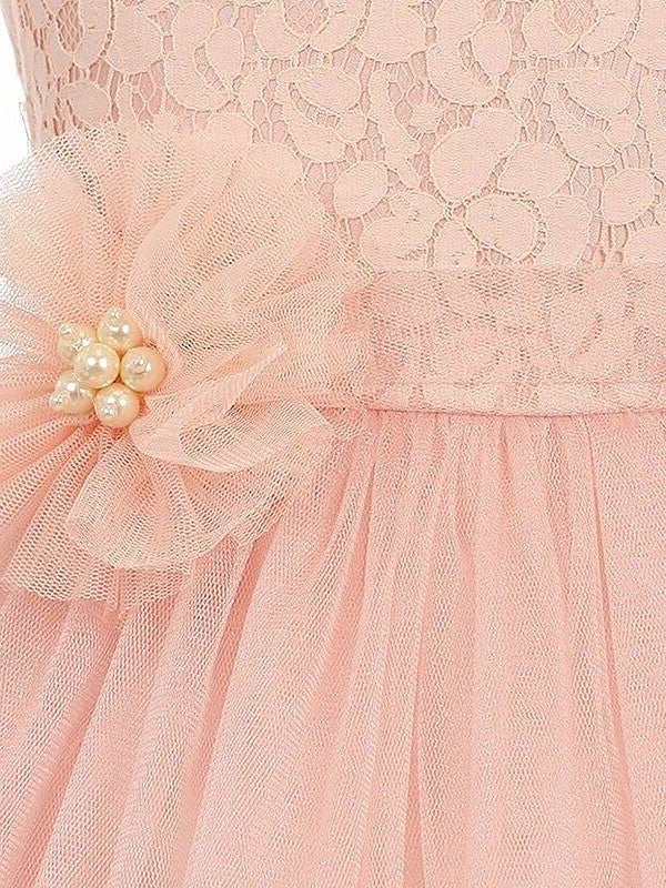 Scoop Sash/Ribbon/Belt Sleeveless Ankle-Length Tulle A-line/Princess Flower Girl Dresses