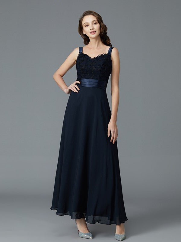 Mother of A-Line/Princess Chiffon Sleeveless Ankle-Length Sweetheart the Bride Dresses