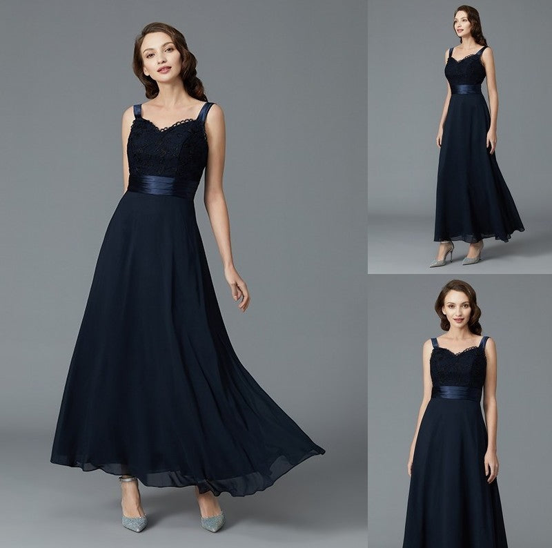 Mother of A-Line/Princess Chiffon Sleeveless Ankle-Length Sweetheart the Bride Dresses