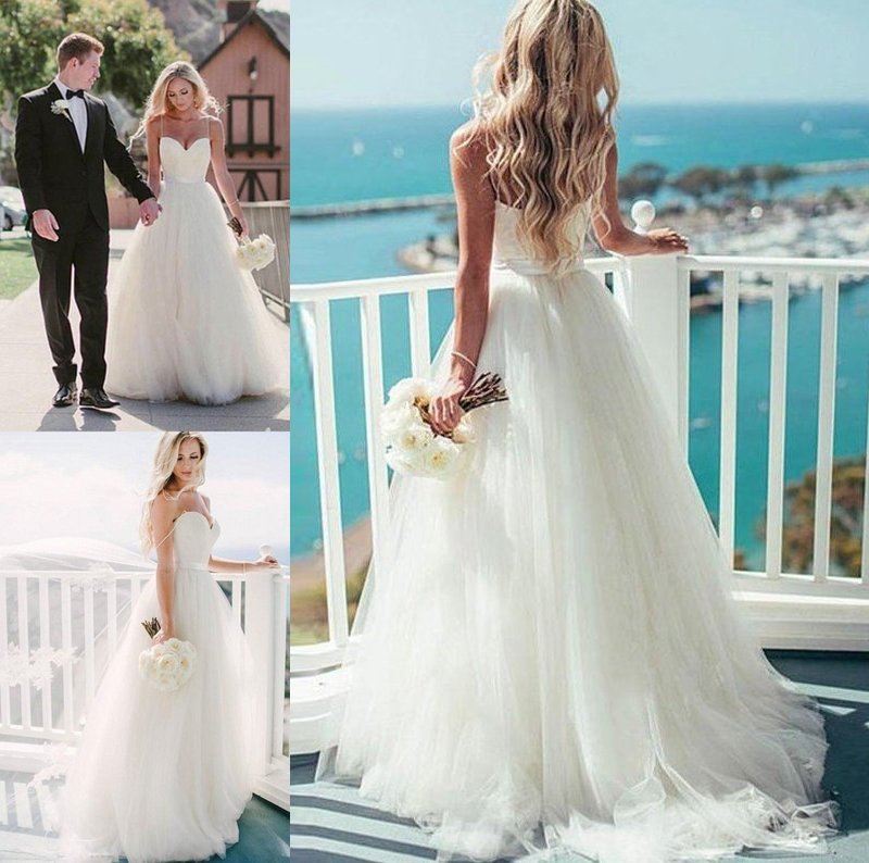 Sleeveless Ball Gown Sweep/Brush Sweetheart Train Tulle Wedding Dresses