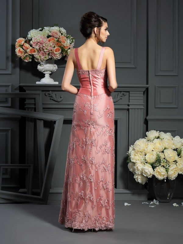 A-Line/Princess Straps Lace of Long Taffeta Sleeveless Mother the Bride Dresses