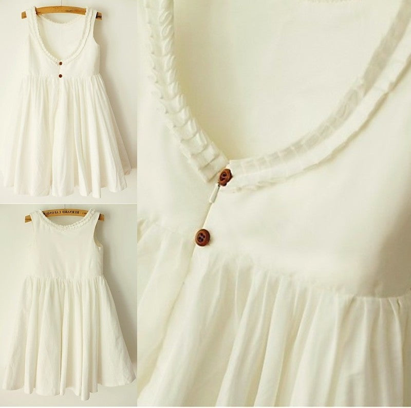 Tea-Length Scoop Ruffles A-line/Princess Sleeveless Chiffon Flower Girl Dresses