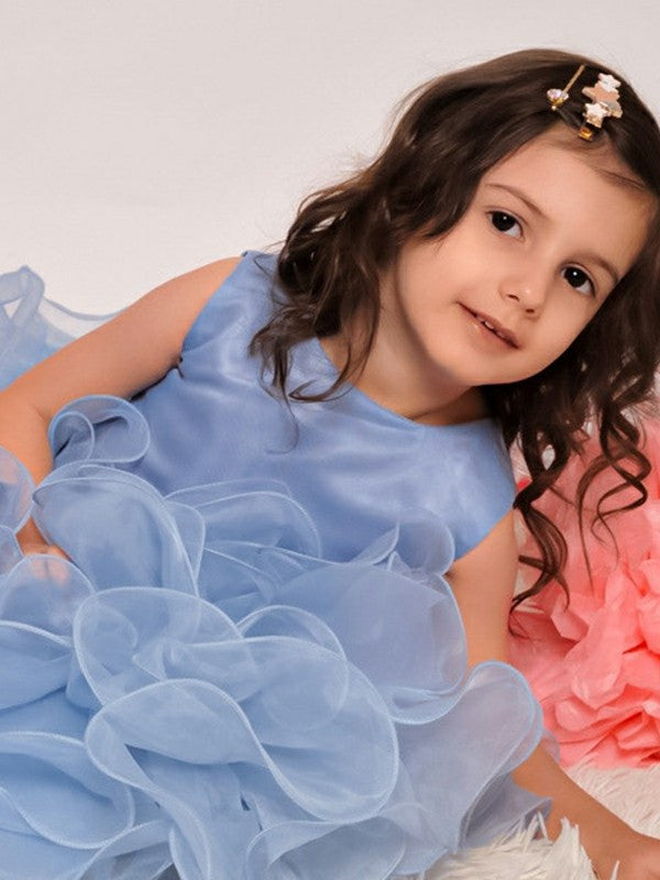 A-Line/Princess Ankle-Length Sleeveless Ruffles Scoop Organza Flower Girl Dresses