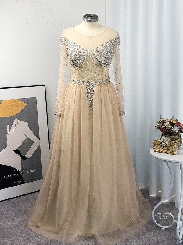 Sleeves Sequin Tulle Floor-Length Gown Ball Off-the-Shoulder Long Plus Size Dresses